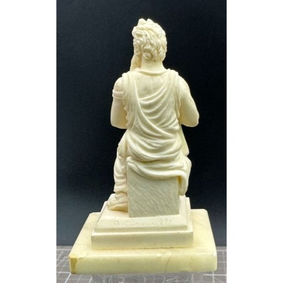 Carved Miniature Stone Moses Statue on Marble Base READ - Picture 3 of 10